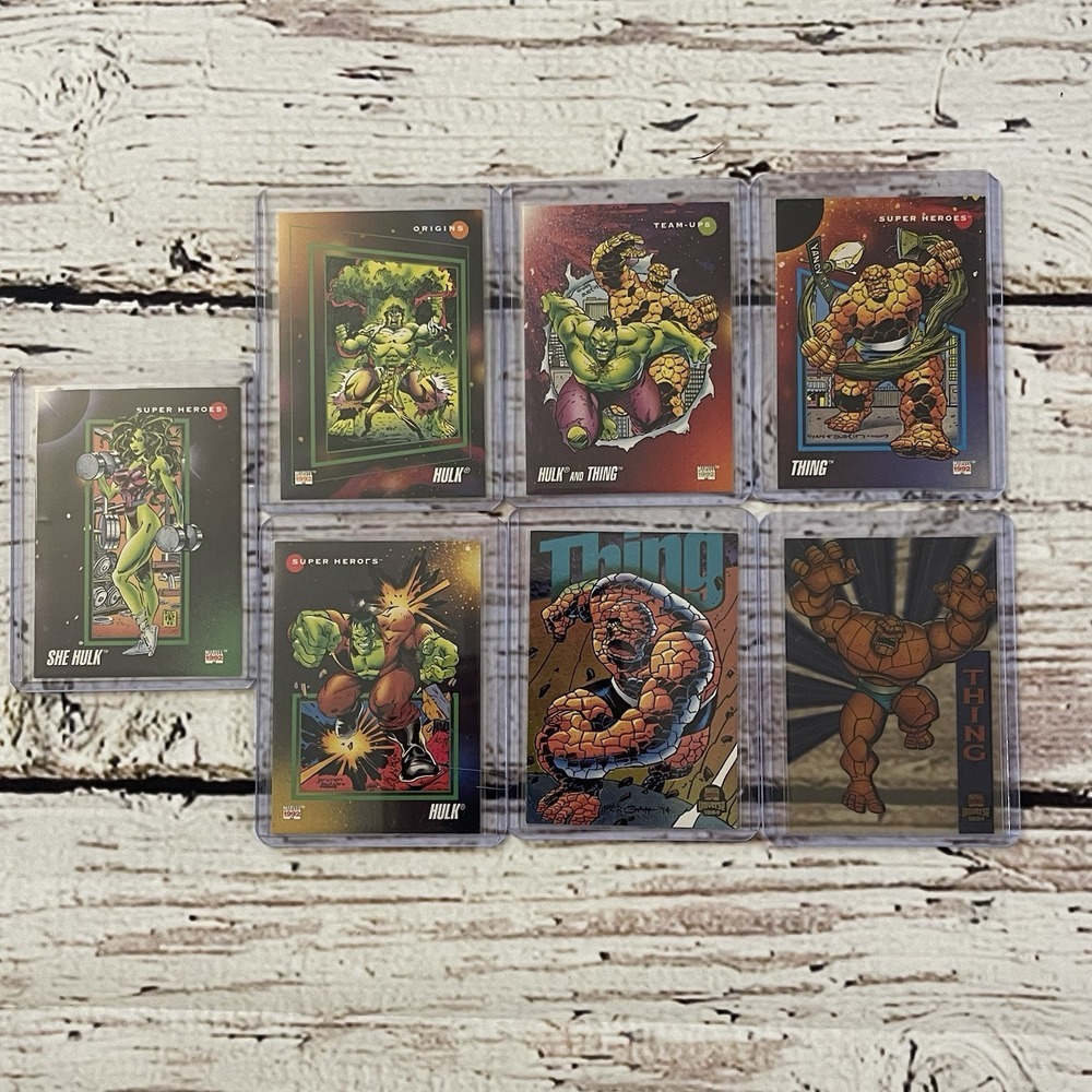 1990s Marvel The Thing Hulk She-Hulk Trading Cards Lot of 7